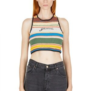 Ganni Knit Crochet Crop Top